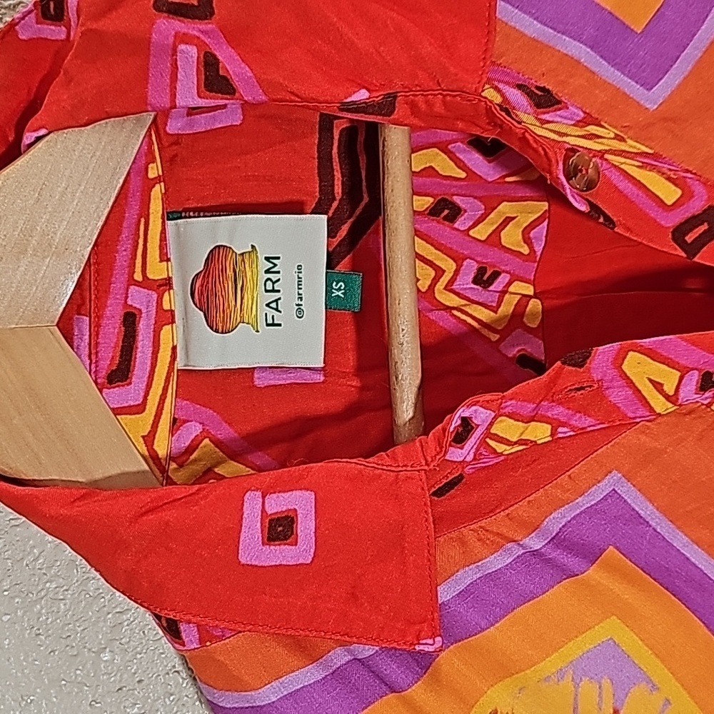 Farm Rio Red Button Down Rumper - image 2